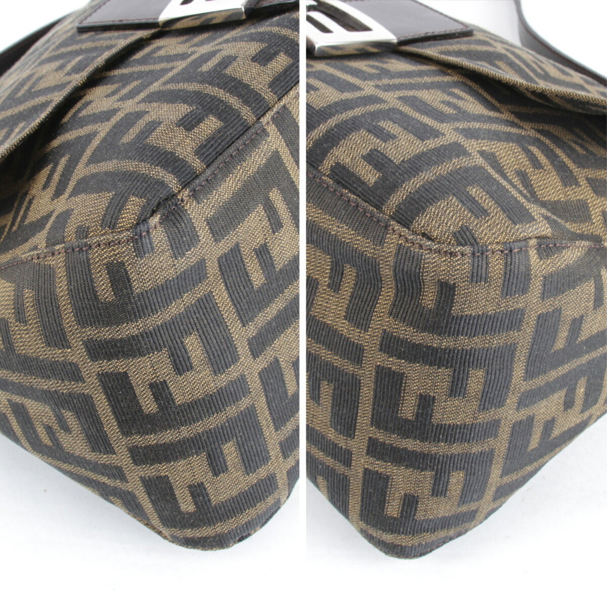 FENDI Shoulder Bag Canvas Brown Women's