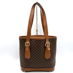 CELINE DM99/1 Handbag Tote Bag Macadam Pattern/Leather Brown Women's