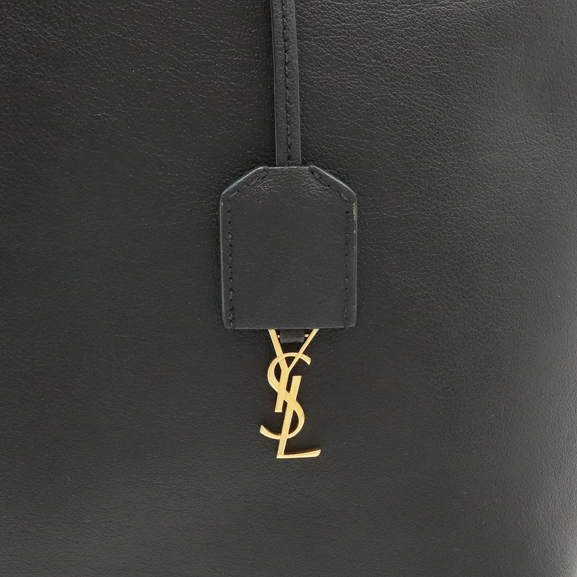 SAINT LAURENT PARIS YSL Yves Saint Laurent Toy Tote Bag Shoulder Leather Black 600307