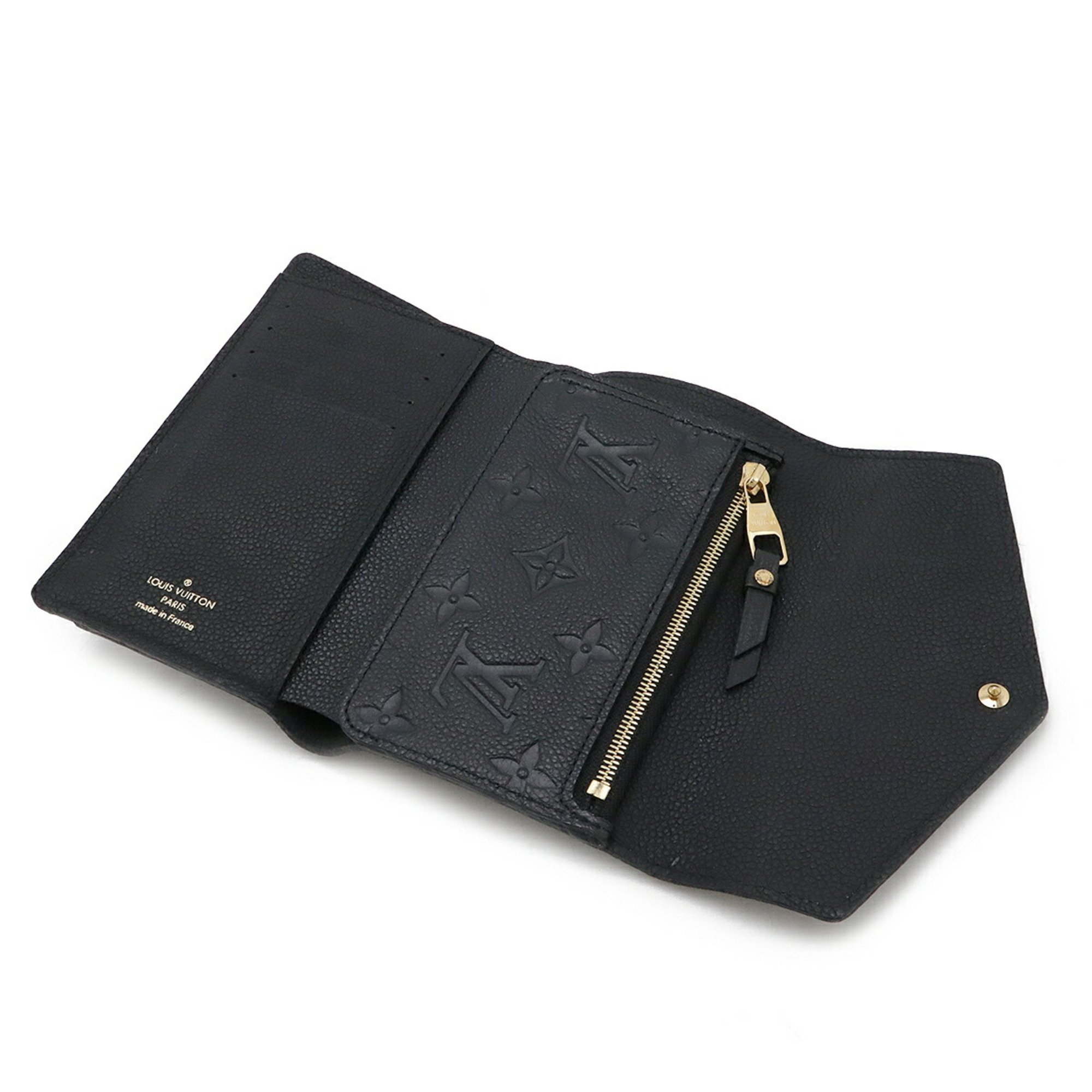 LOUIS VUITTON Louis Vuitton Monogram Empreinte Portefeuille Curieuse Compact Tri-fold Wallet Noir Black M60568