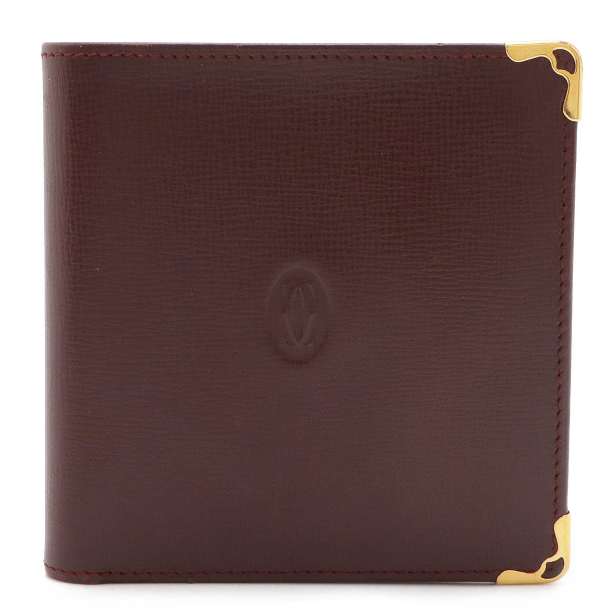 Cartier Must de Bi-fold Wallet Leather Bordeaux L3000165