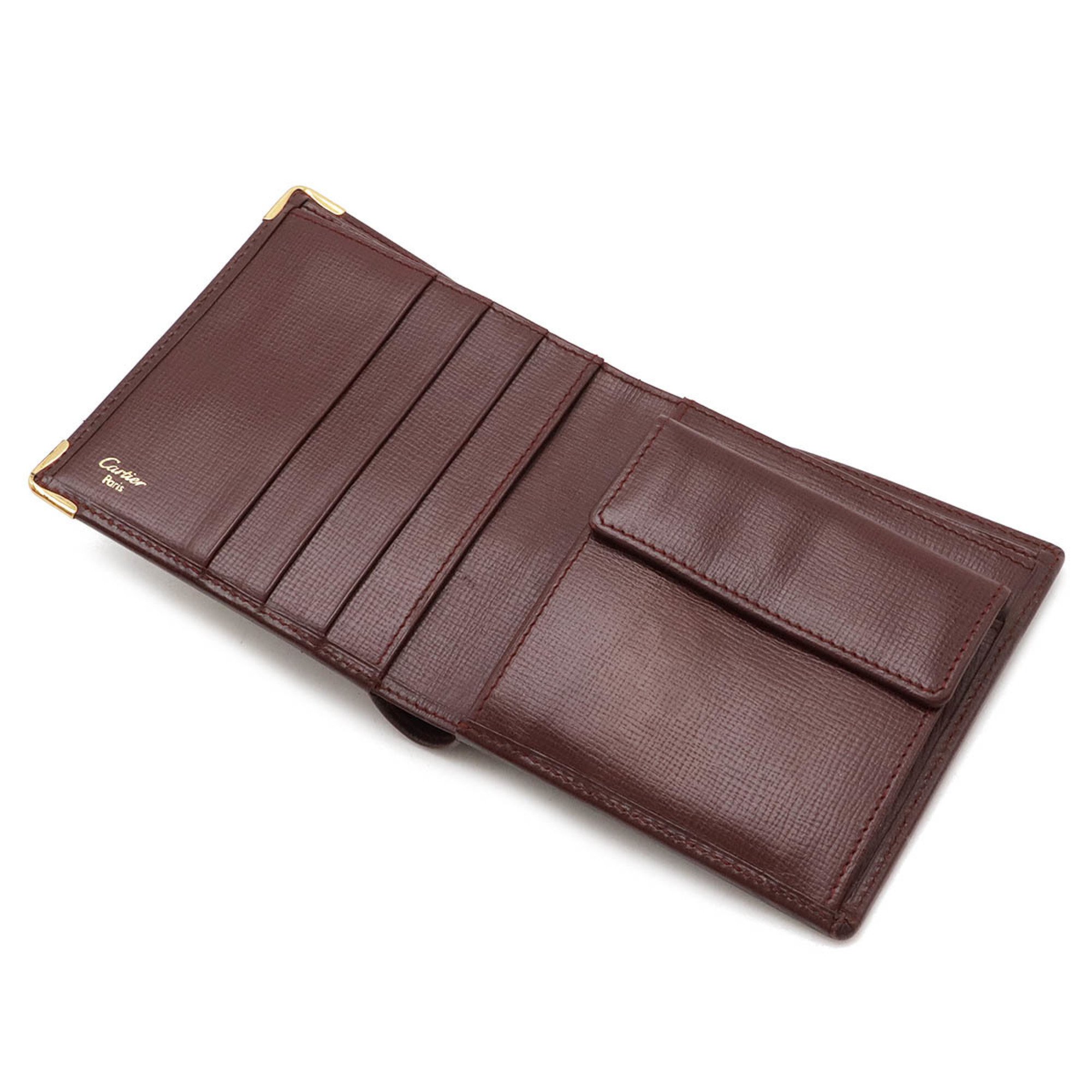 Cartier Must de Bi-fold Wallet Leather Bordeaux L3000165