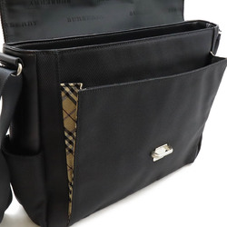 BURBERRY Shoulder bag Nylon canvas Leather Black