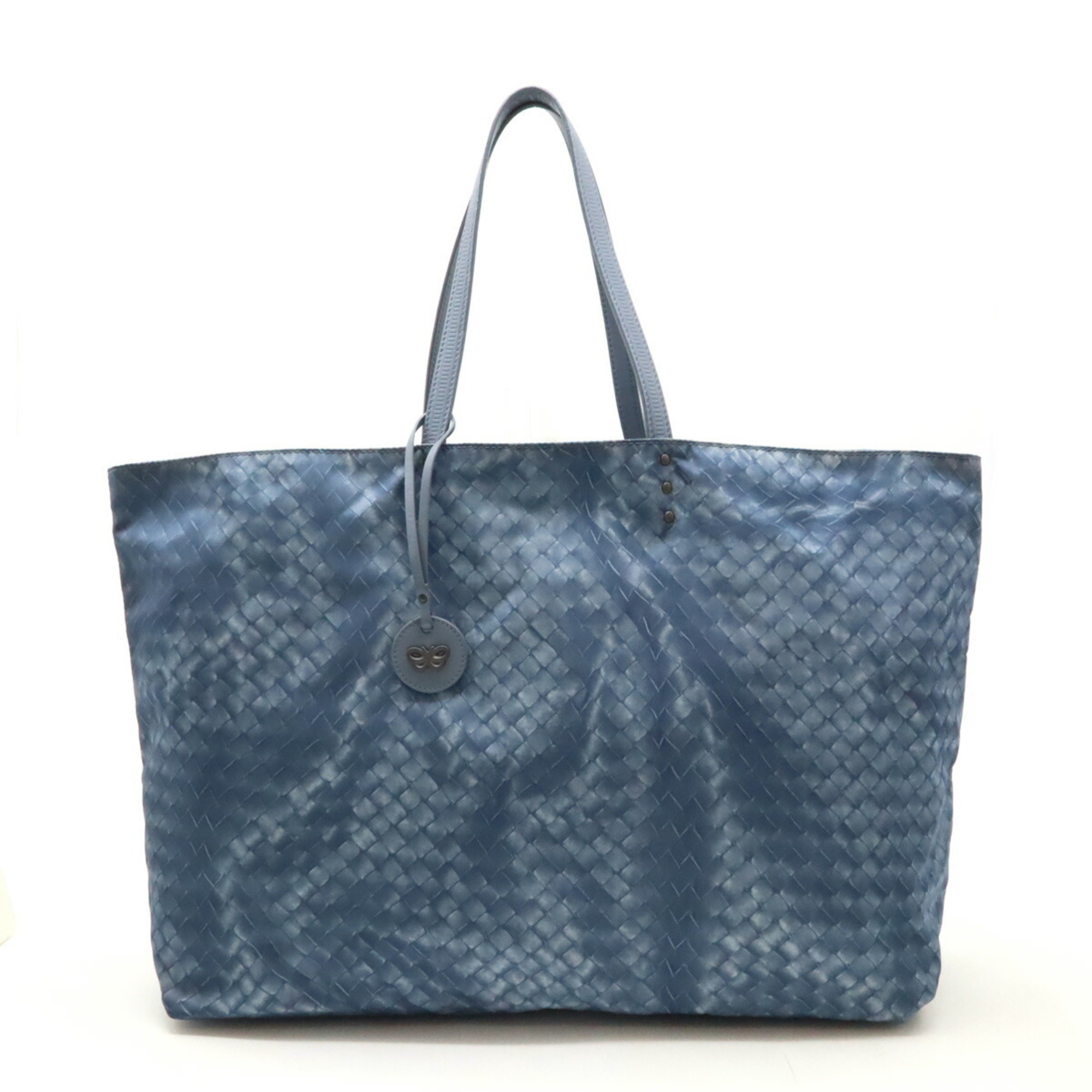 BOTTEGA VENETA Bottega Veneta Intreccio Illusion Tote Bag Shoulder Nylon Leather Blue