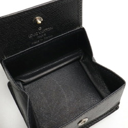 LOUIS VUITTON Taiga Porto Monnaie Boite Coin Case Purse Leather Calf Ardoise Black M30382