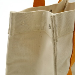 HERMES Bora PM Tote Bag Handbag Canvas Beige Orange