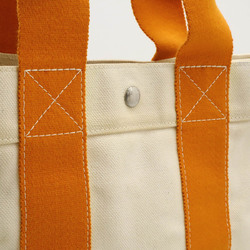 HERMES Bora PM Tote Bag Handbag Canvas Beige Orange