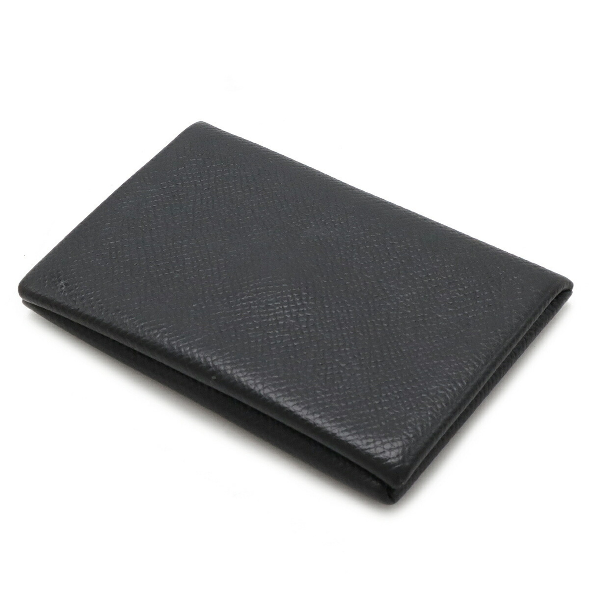 HERMES Hermes Calvi Card Case Business Holder Pass Veau Epsom Leather Black □J Stamp