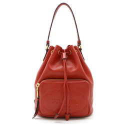 PRADA Prada Bucket Bag Handbag Type Leather Red Shoulder 1BH038