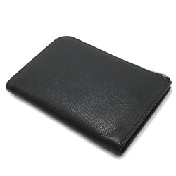 HERMES Remix Combine L-Shaped Wallet Epsom Leather Black A Stamp