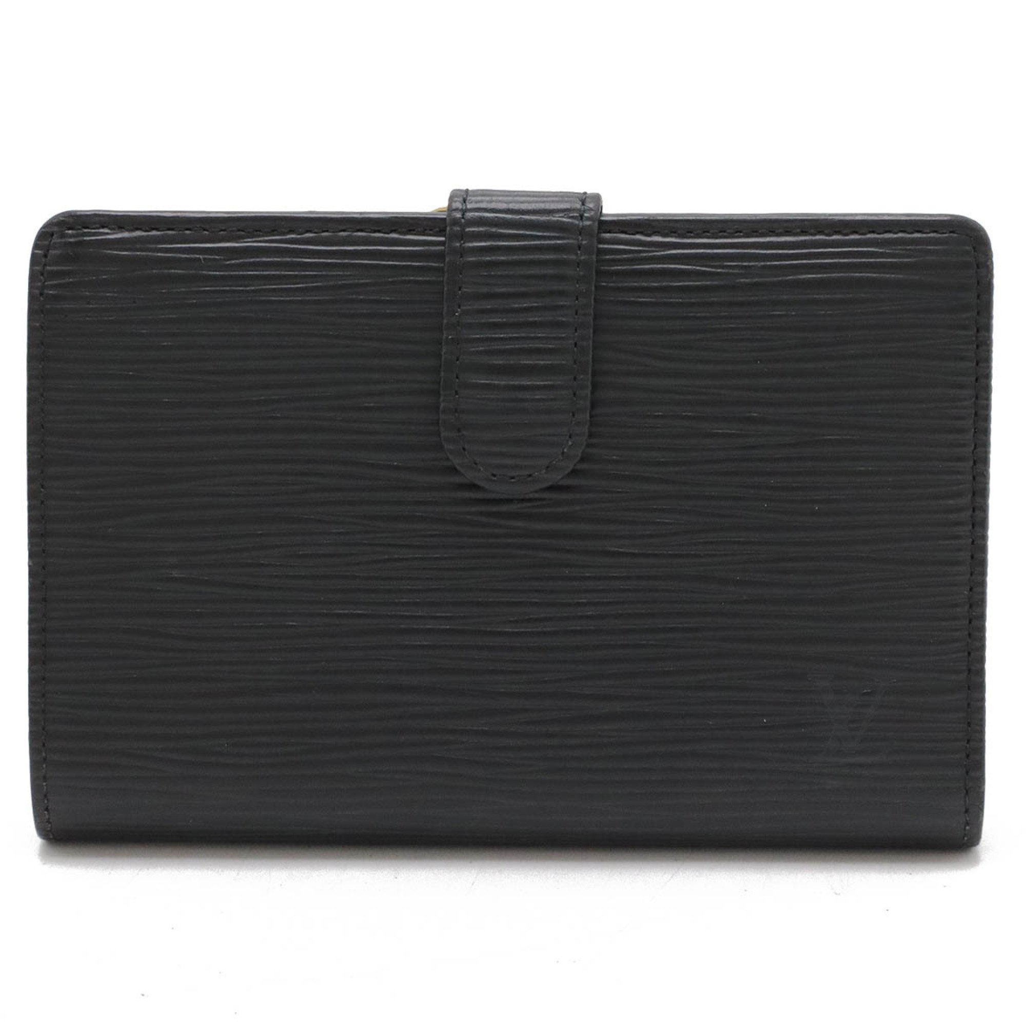 LOUIS VUITTON Epi Portefeuille Viennese Wallet Leather Noir Black Non-sticky M63242