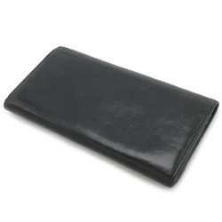 BALENCIAGA CLASSIC MONEY Bi-fold long wallet in leather, black and green, 163471