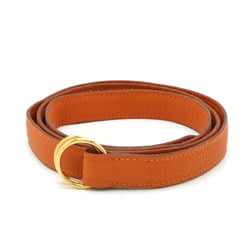 HERMES Hermes double ring belt leather orange