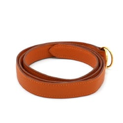 HERMES Hermes double ring belt leather orange