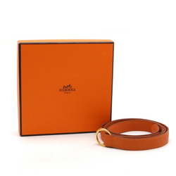 HERMES Hermes double ring belt leather orange