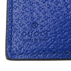 Gucci Men's Wallet, Bi-fold Cut-out Interlocking G Coin GG Supreme Leather, Brown, Blue, 701417, Compact Wallet