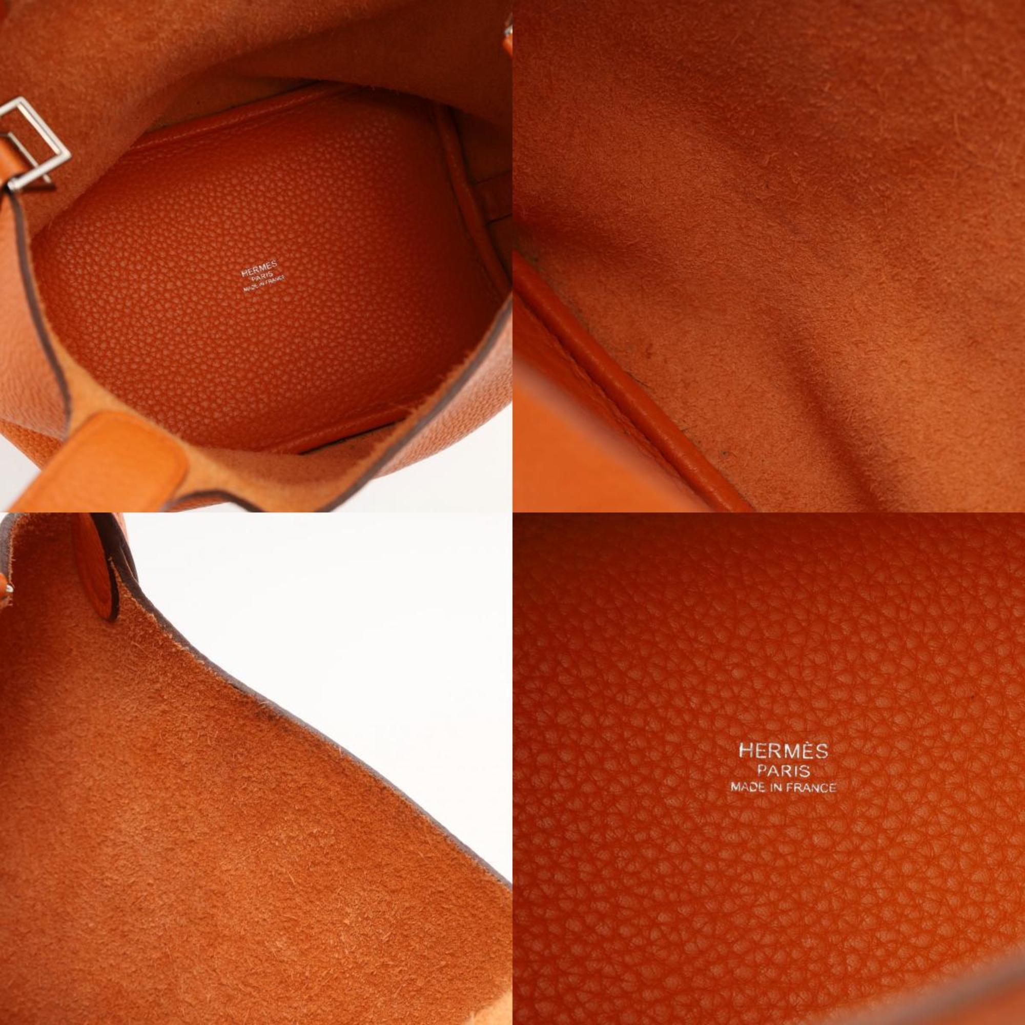 HERMES Picotin Lock PM Orange □N Stamp (around 2010) Women's Taurillon Clemence Handbag