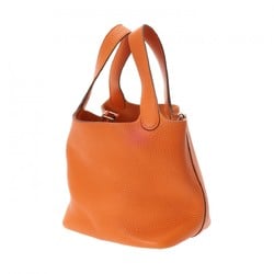 HERMES Picotin Lock PM Orange □N Stamp (around 2010) Women's Taurillon Clemence Handbag