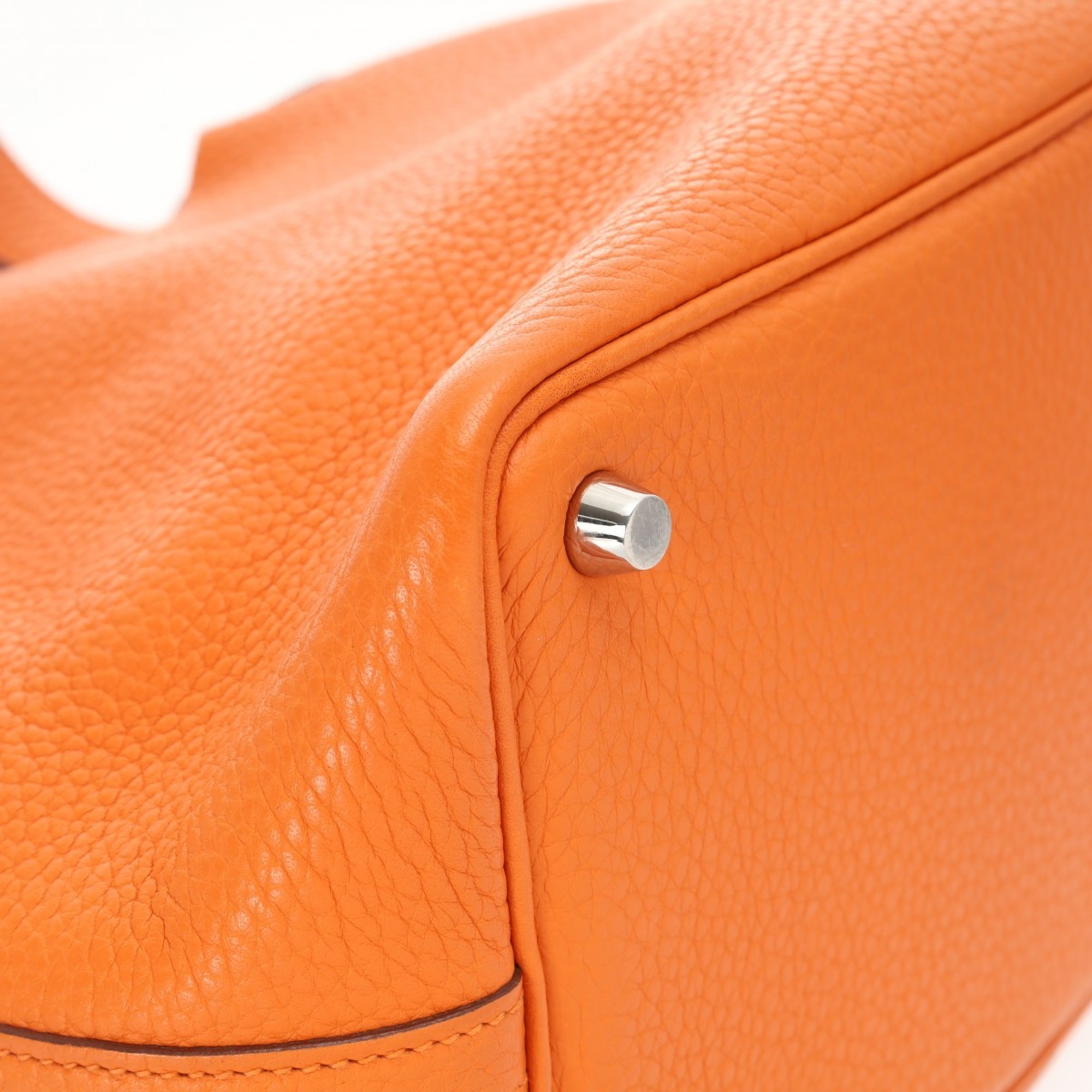 HERMES Picotin Lock PM Orange □N Stamp (around 2010) Women's Taurillon Clemence Handbag