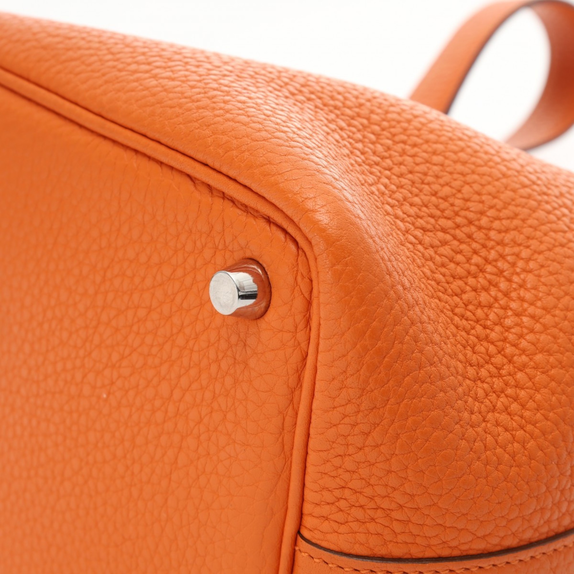 HERMES Picotin Lock PM Orange □N Stamp (around 2010) Women's Taurillon Clemence Handbag