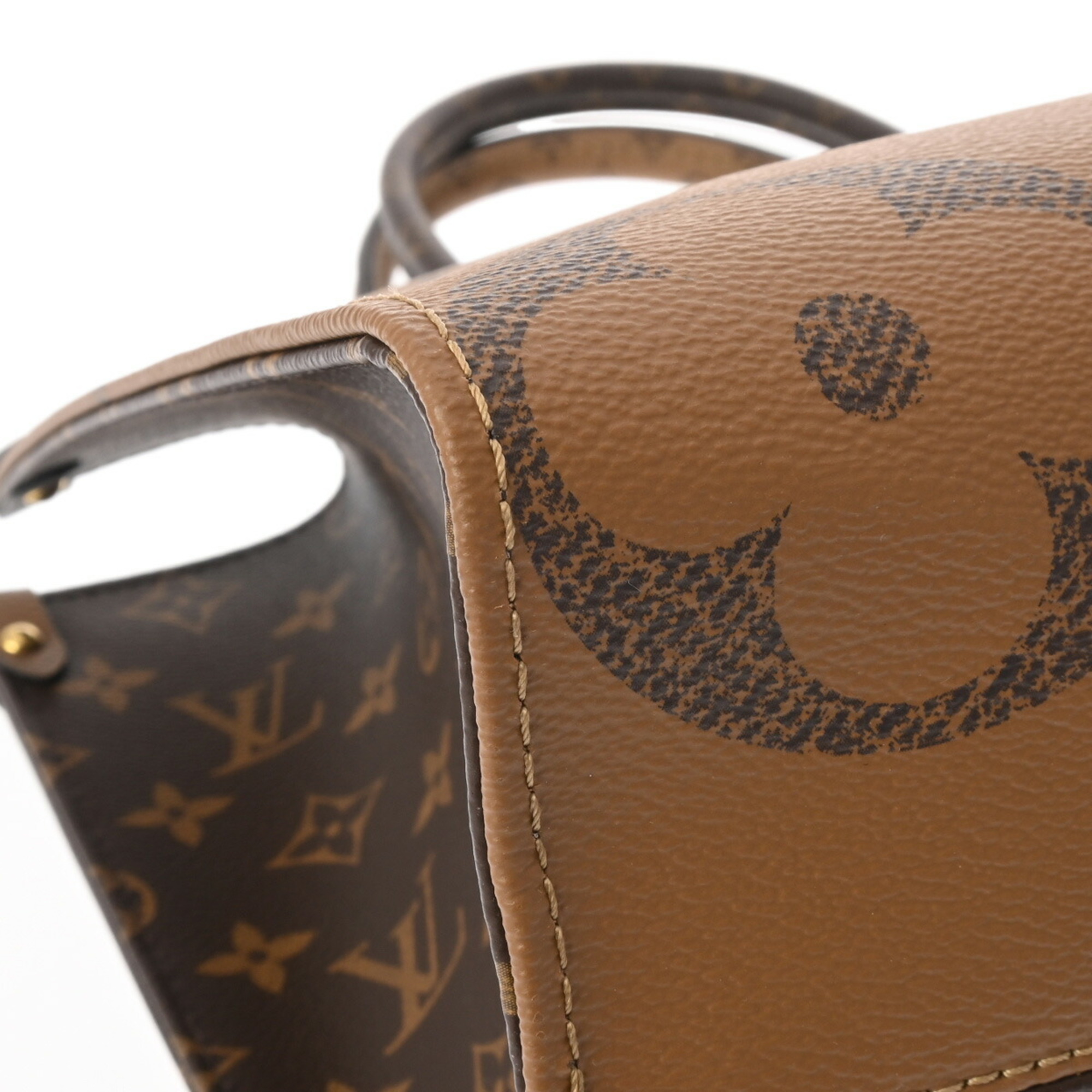 LOUIS VUITTON Louis Vuitton Monogram Giant On The Go MM Tote Brown Women's Reverse Canvas Handbag