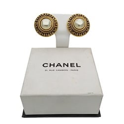 CHANEL Round Earrings for Women, Gold, Faux Pearl