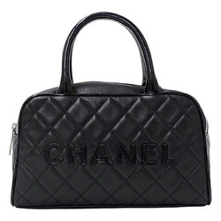 CHANEL Bag Matelasse Women's Handbag Leather Black Compact