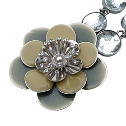 Miu Miu Miu Bracelet for Women, Silver, Green, Flower, Bijou, Crystal