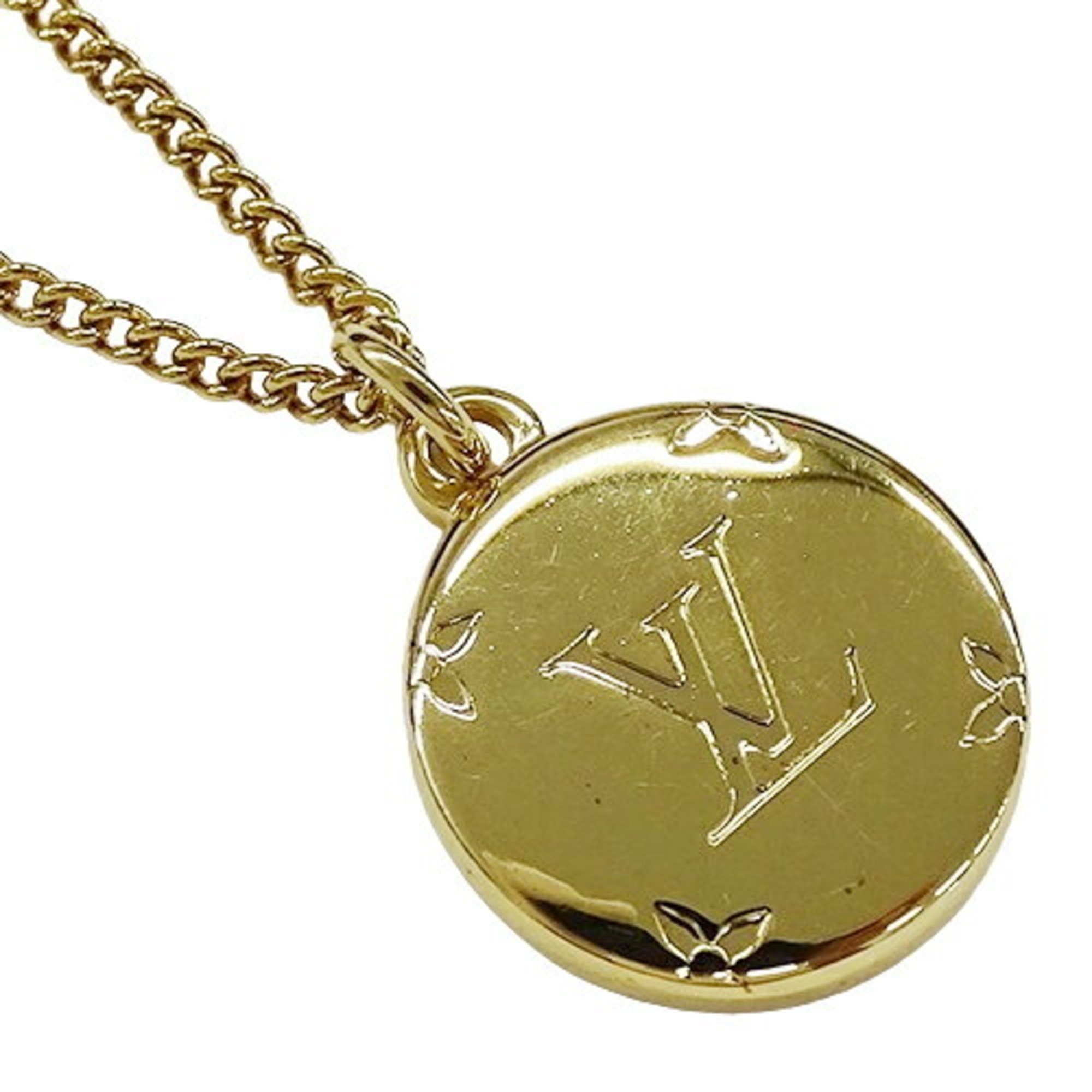 LOUIS VUITTON Necklace Men's Ring Monogram Gold M80189 OB2282