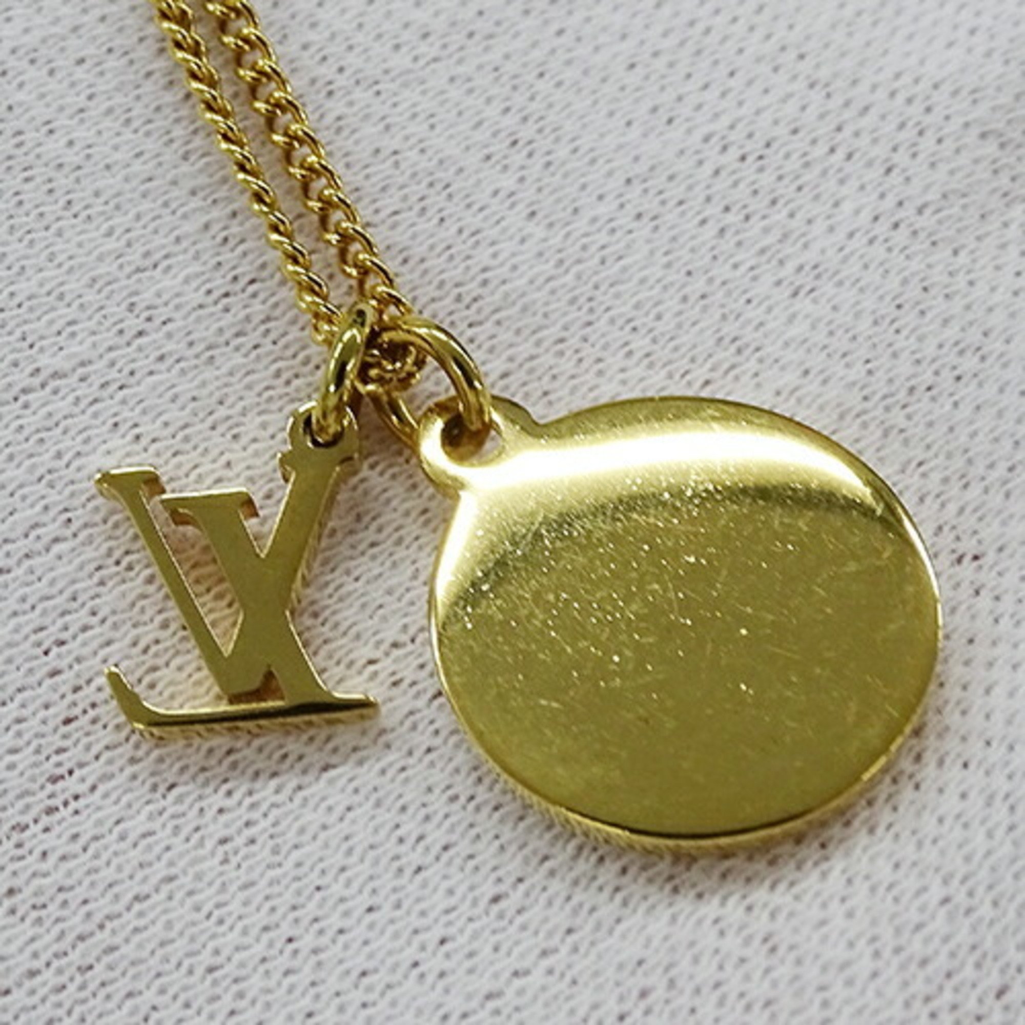 LOUIS VUITTON Necklace Men's Ring Monogram Gold M80189 OB2282