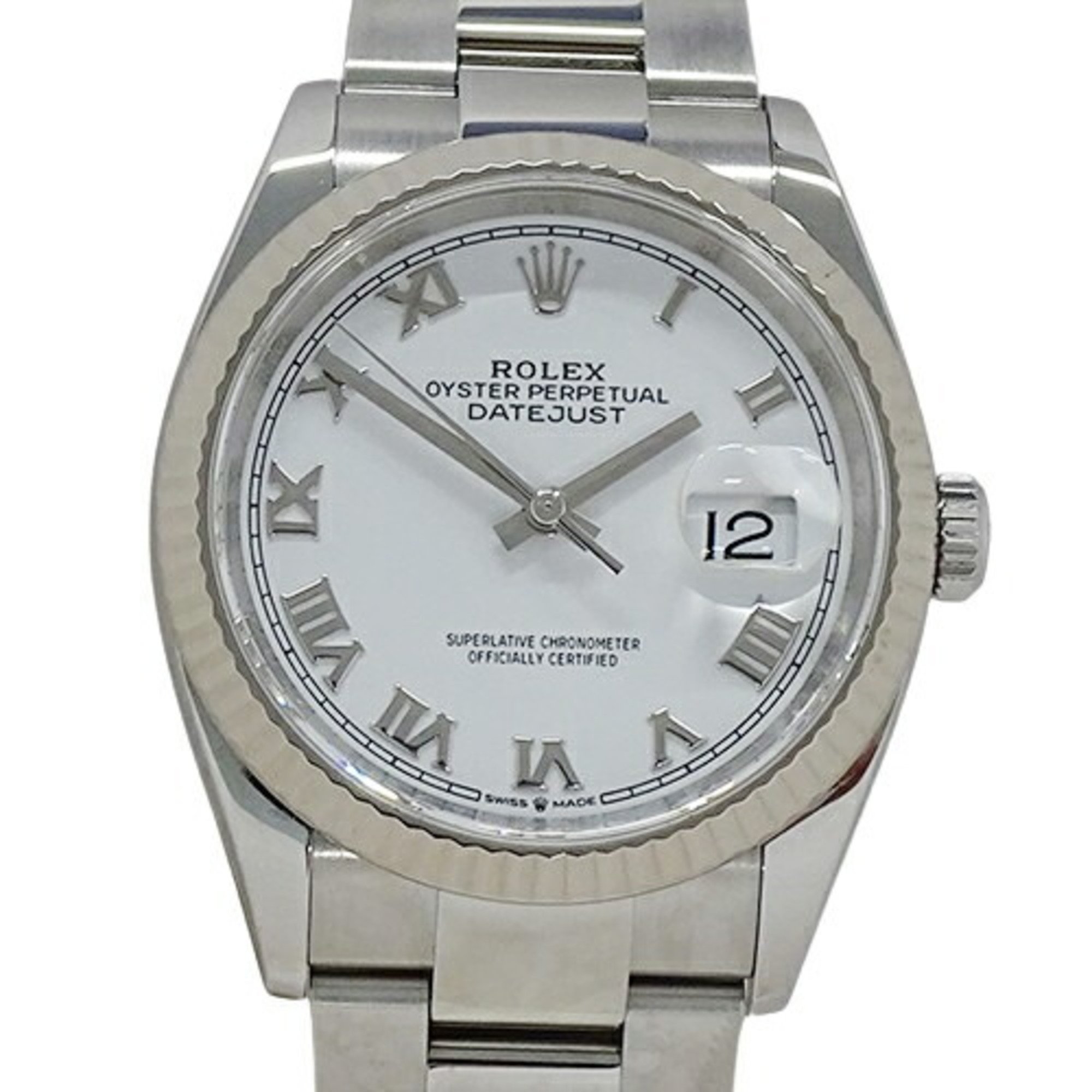 Rolex ROLEX Datejust 126234 Y serial number watch men's automatic AT stainless steel SS white gold WG silver Roman polished