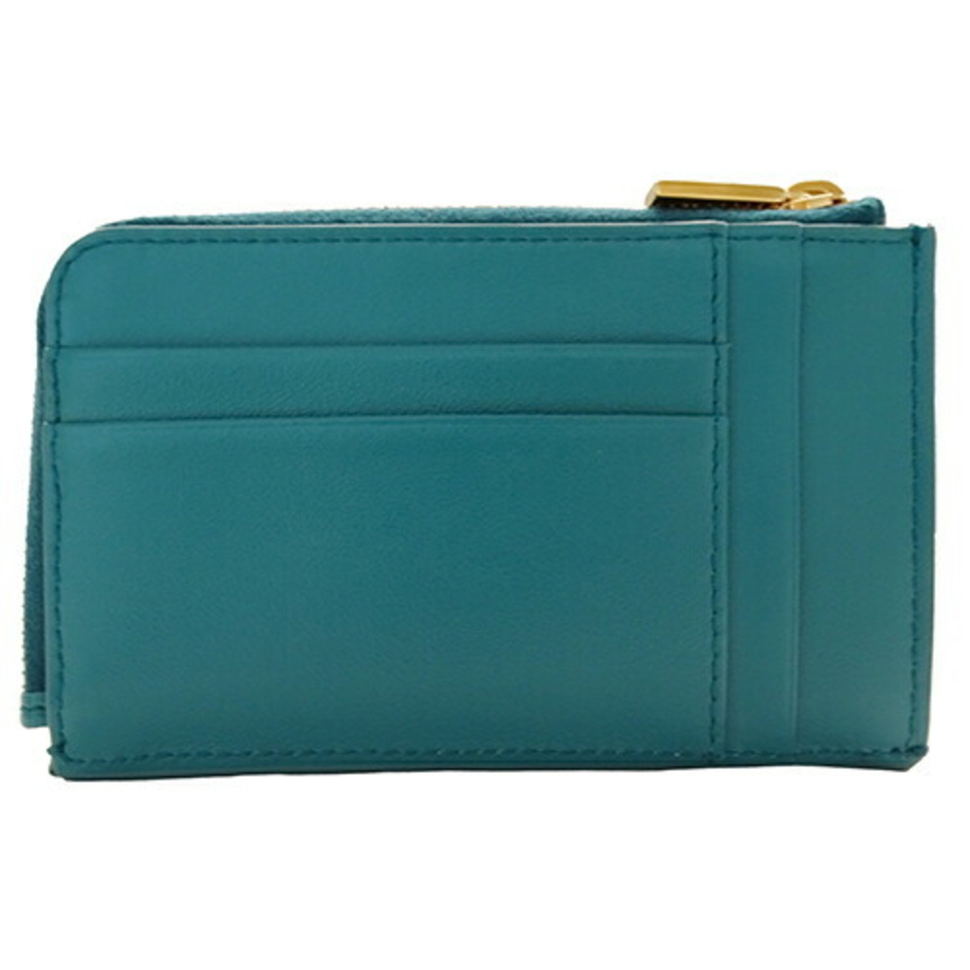 Tod's Pouch Women's Coin Case Card Calf Leather T Timeless Green Blue