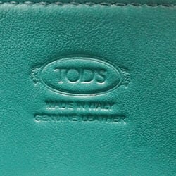 Tod's Pouch Women's Coin Case Card Calf Leather T Timeless Green Blue