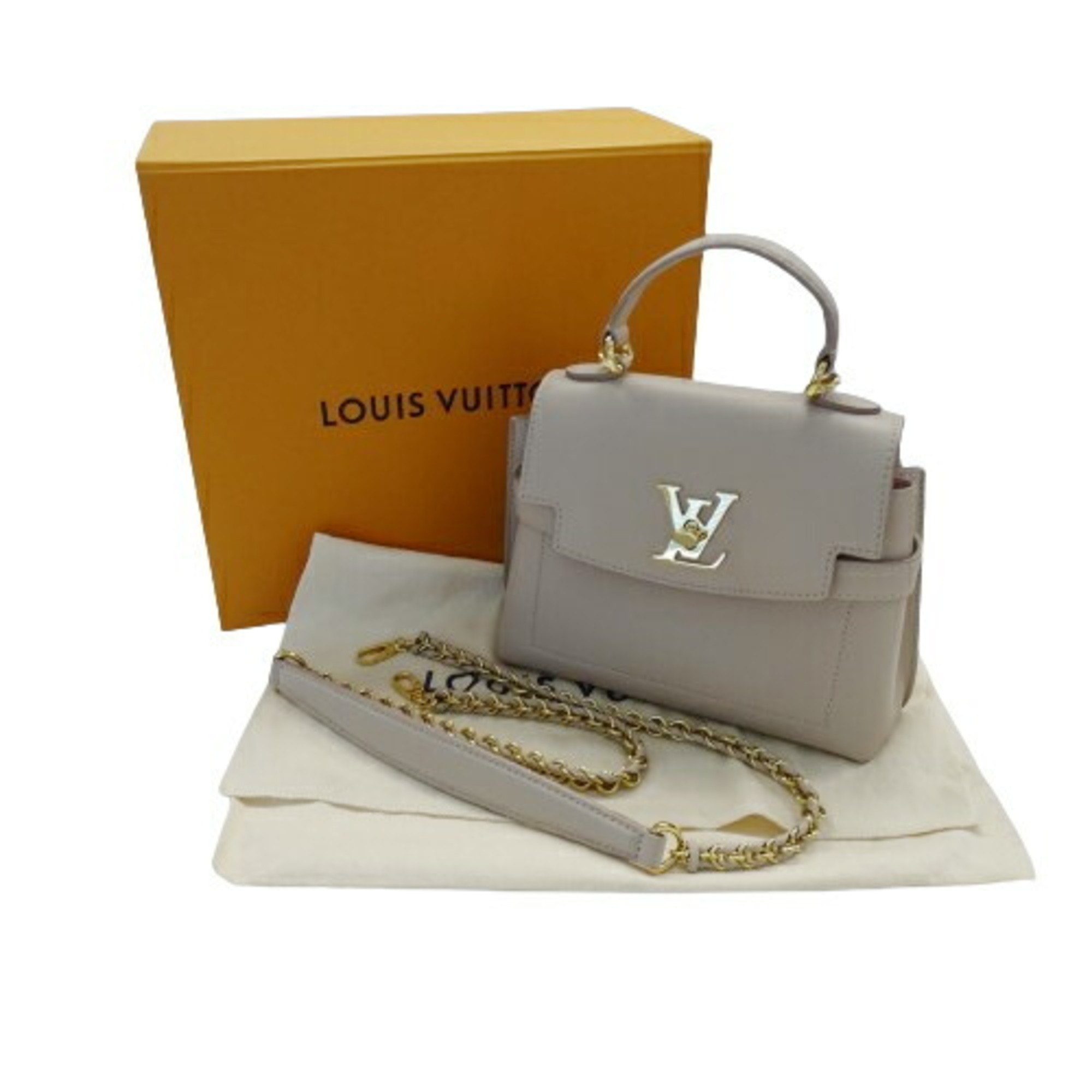 Louis Vuitton LOUIS VUITTON Bag Women's Handbag Shoulder 2way Rock Me Ever MINI Grained Calf Leather Greige M21052 IC Chip