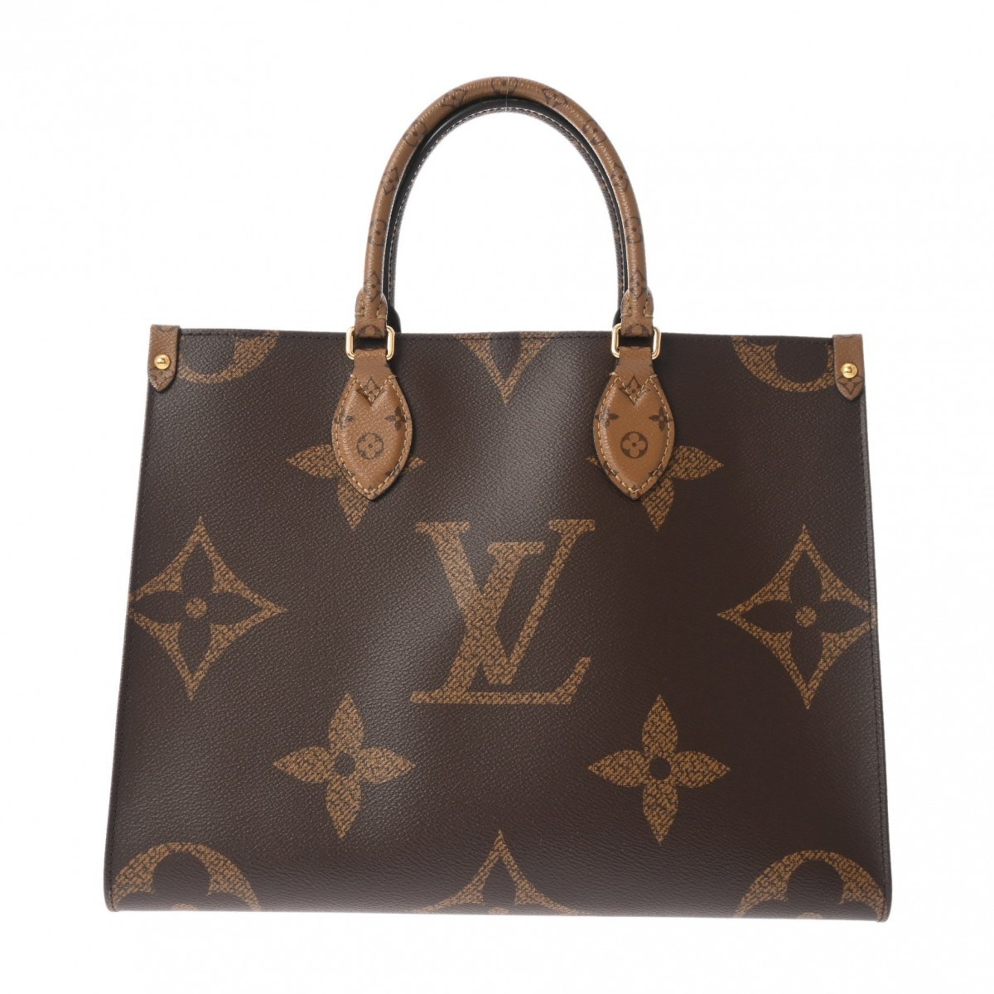 LOUIS VUITTON Louis Vuitton Monogram Giant On The Go MM Tote Brown Women's Reverse Canvas Handbag