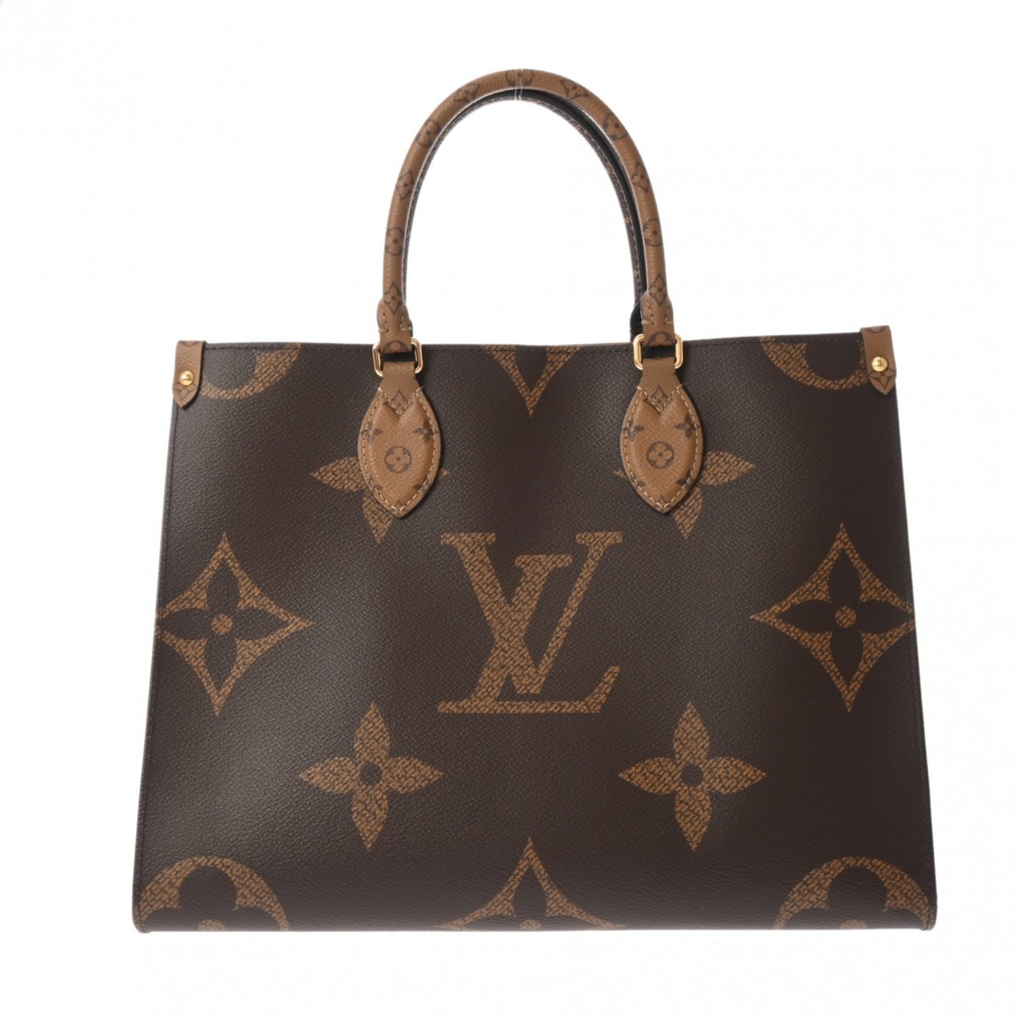 LOUIS VUITTON Louis Vuitton Monogram Giant On the Go MM Tote Brown M45321 Women's Canvas Handbag