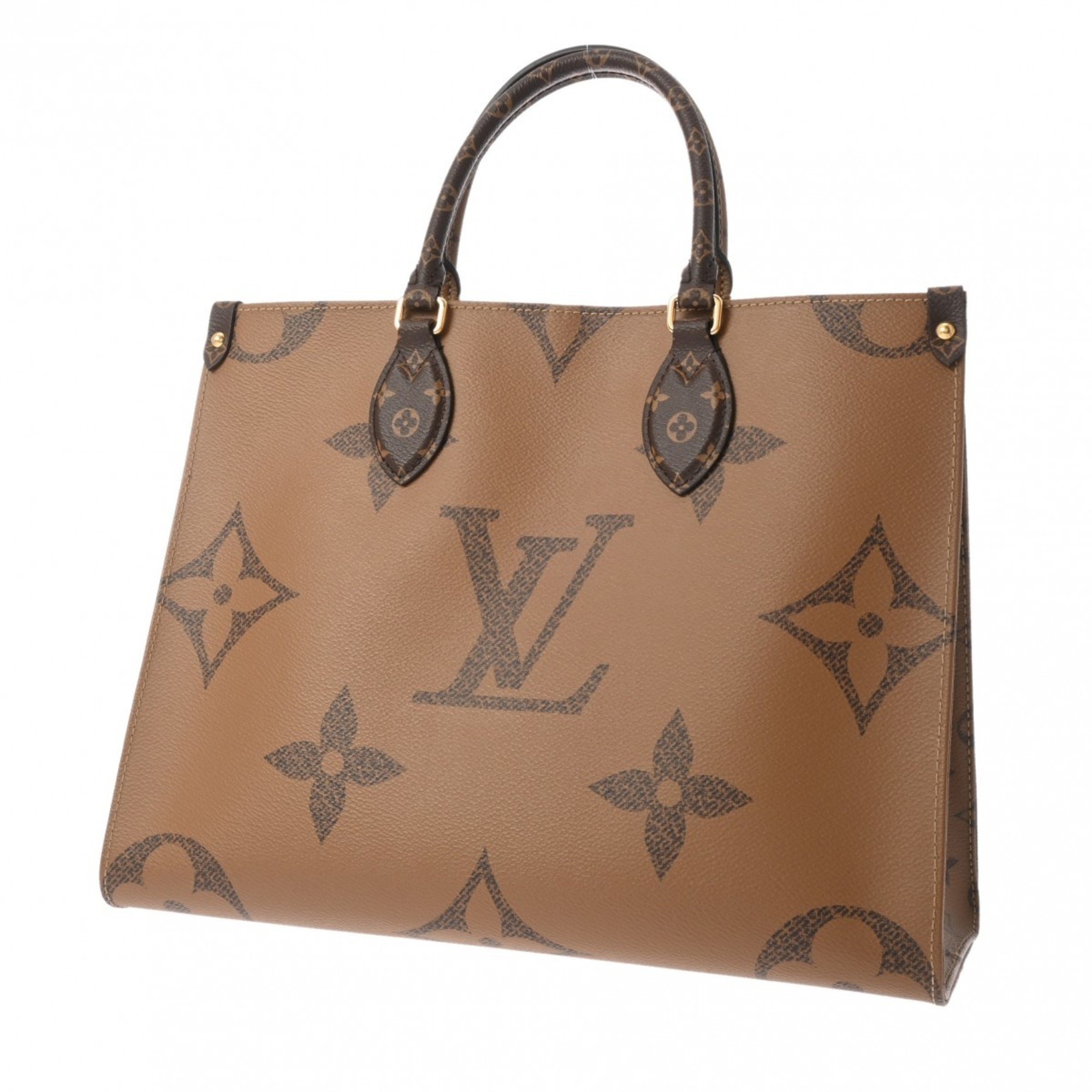 LOUIS VUITTON Louis Vuitton Monogram Giant On the Go MM Tote Brown M45321 Women's Canvas Handbag