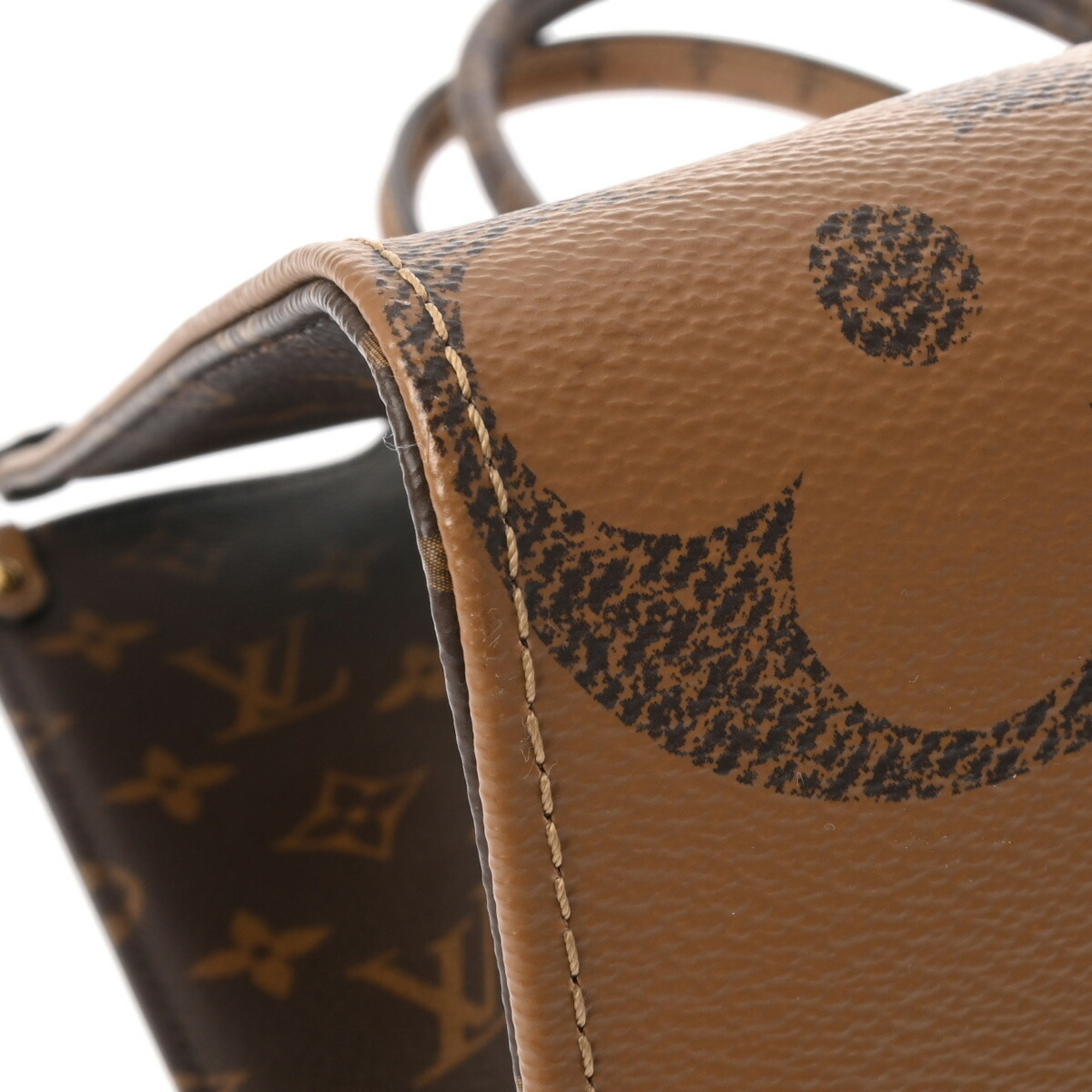 LOUIS VUITTON Louis Vuitton Monogram Giant On the Go MM Tote Brown M45321 Women's Canvas Handbag