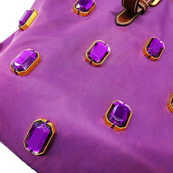 PRADA Women's Tote Bag Nylon Purple Beads