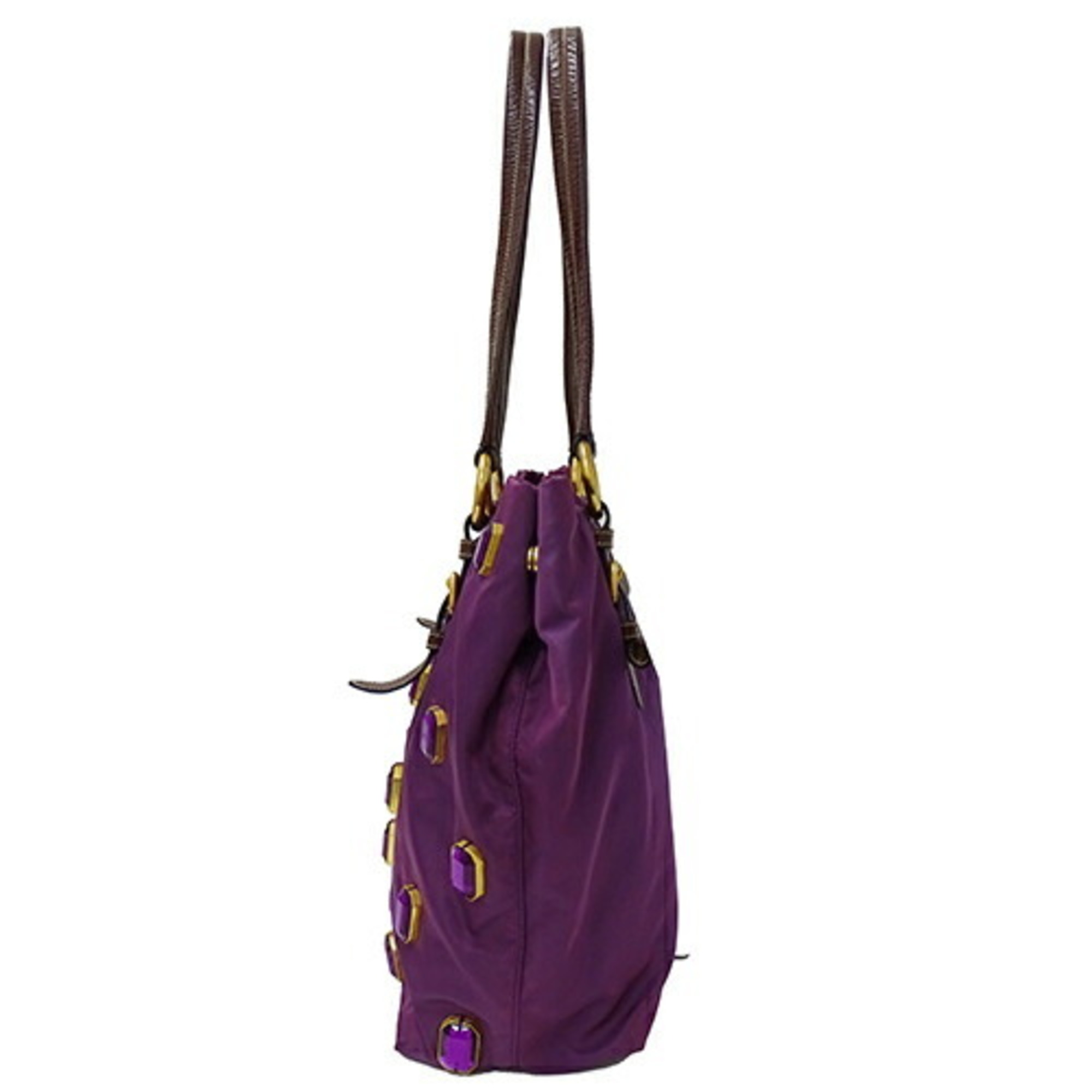 PRADA Women's Tote Bag Nylon Purple Beads