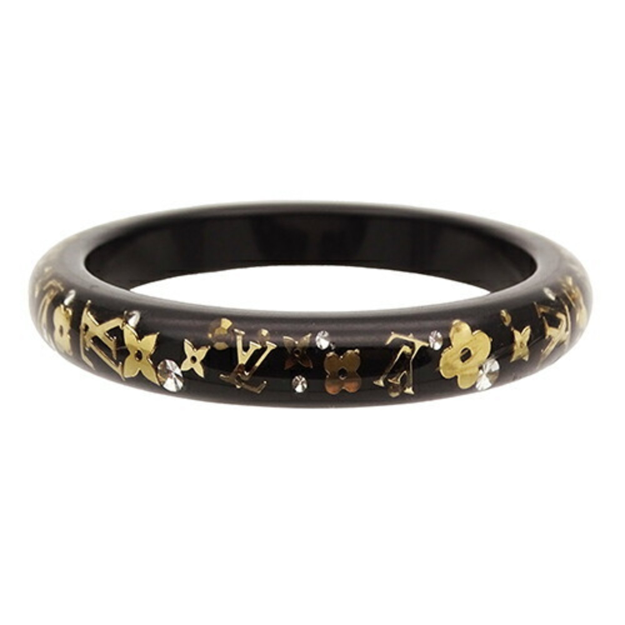 Louis Vuitton LOUIS VUITTON Bangle for Women Resin Bracelet Ankle John TPM Black Gold M65300 Size S+