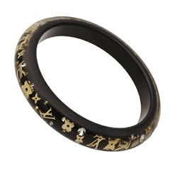 Louis Vuitton LOUIS VUITTON Bangle for Women Resin Bracelet Ankle John TPM Black Gold M65300 Size S+