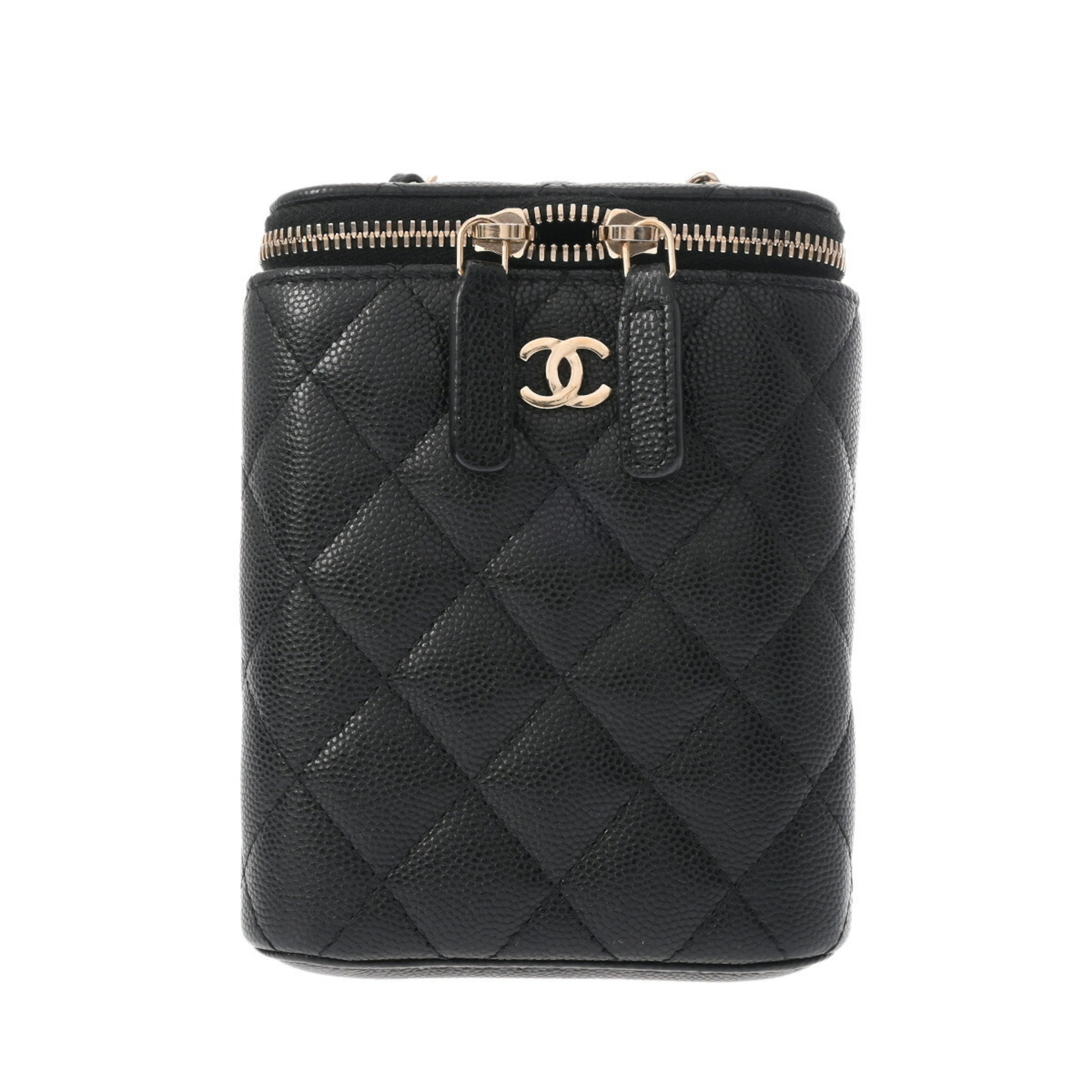 CHANEL Chanel Matelasse Small Vanity Chain Shoulder Black AP2195 Women's Caviar Skin Bag