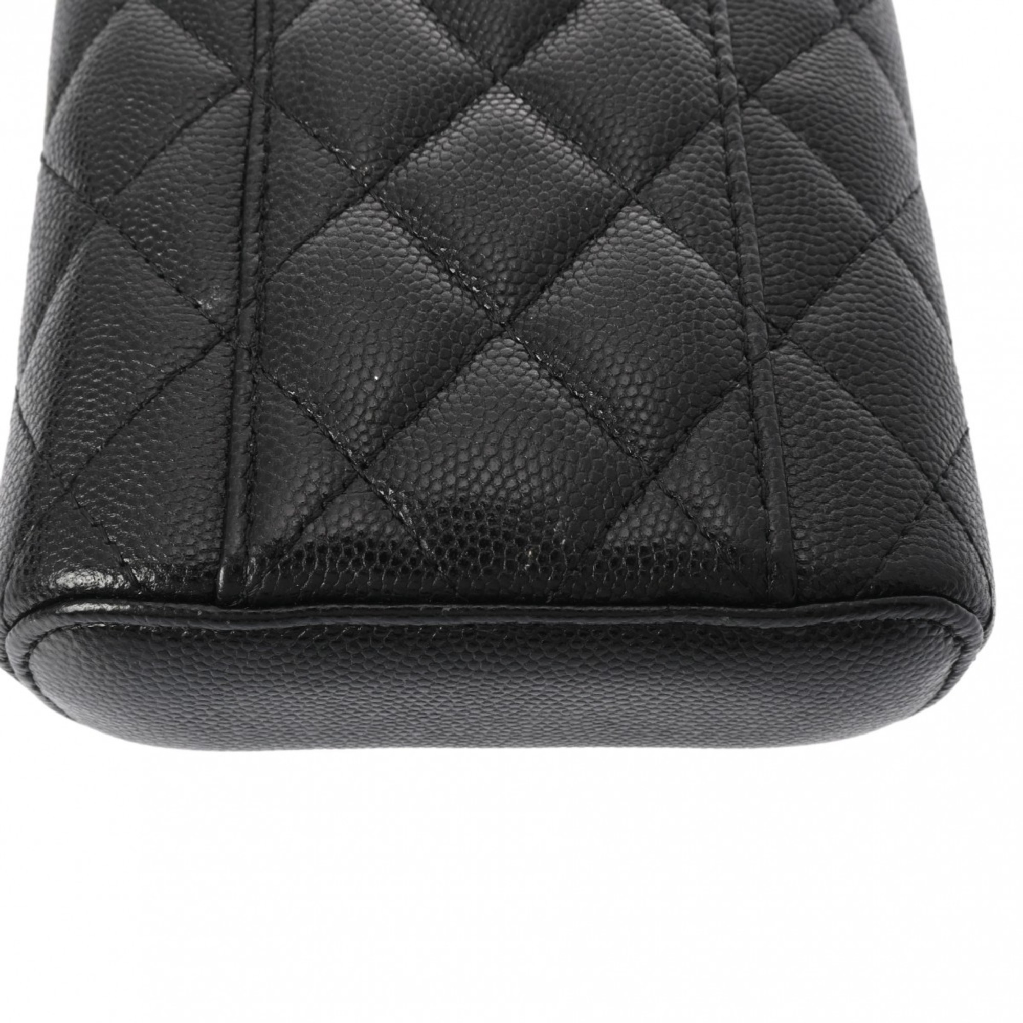 CHANEL Chanel Matelasse Small Vanity Chain Shoulder Black AP2195 Women's Caviar Skin Bag