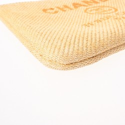 CHANEL Deauville Yellow A80117 Unisex Straw Clutch Bag