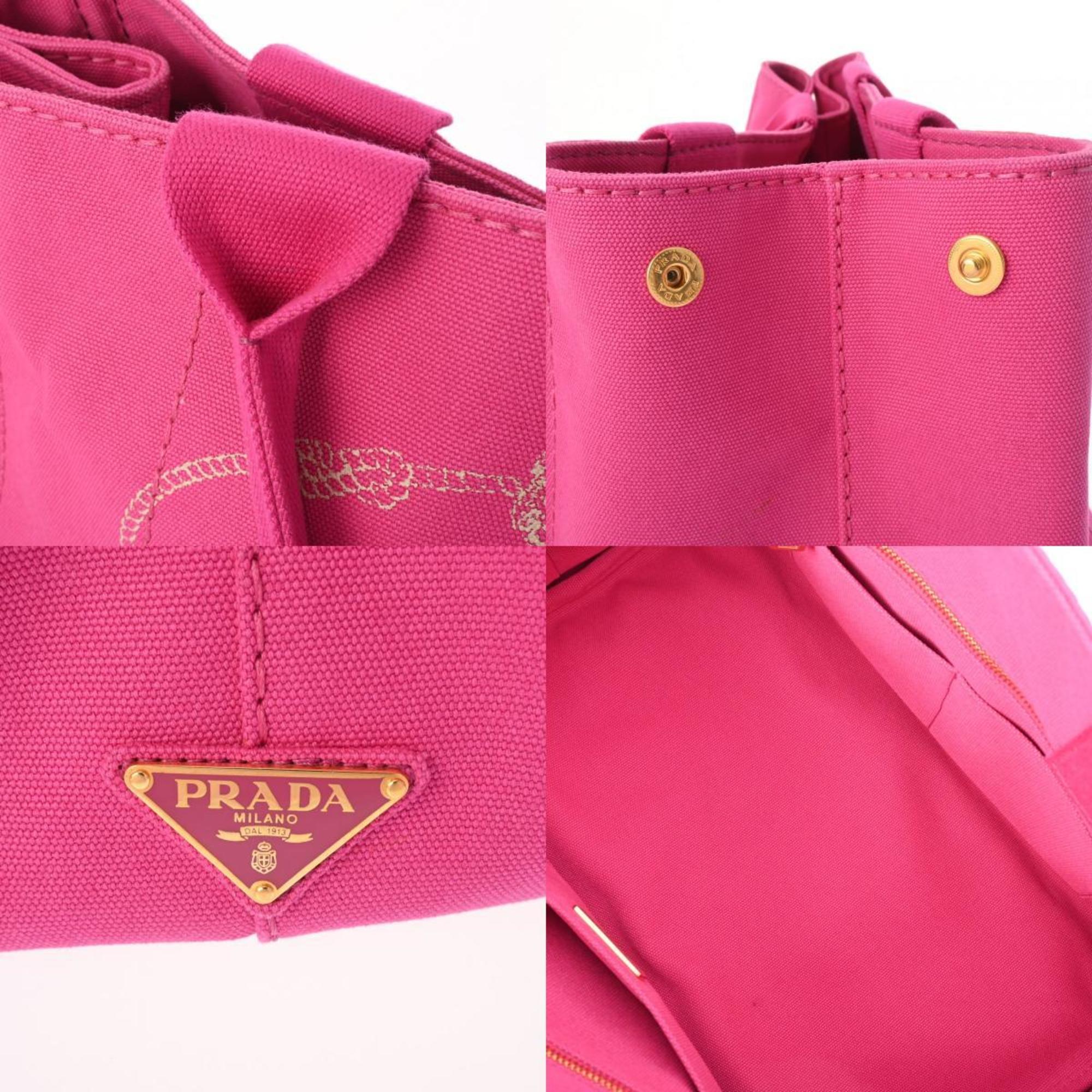 PRADA Prada Canapa Tote Pink Women's Canvas Bag