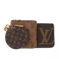 LOUIS VUITTON Louis Vuitton Monogram Reverse Pochette Trio Brown/Camel Women's Canvas Pouch