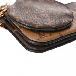 LOUIS VUITTON Louis Vuitton Monogram Reverse Pochette Trio Brown/Camel Women's Canvas Pouch