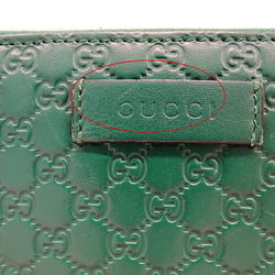 GUCCI Wallet for Women and Men, Coin Case, Micro GG Shima Leather, Green, 544249, Dark Round, Compact