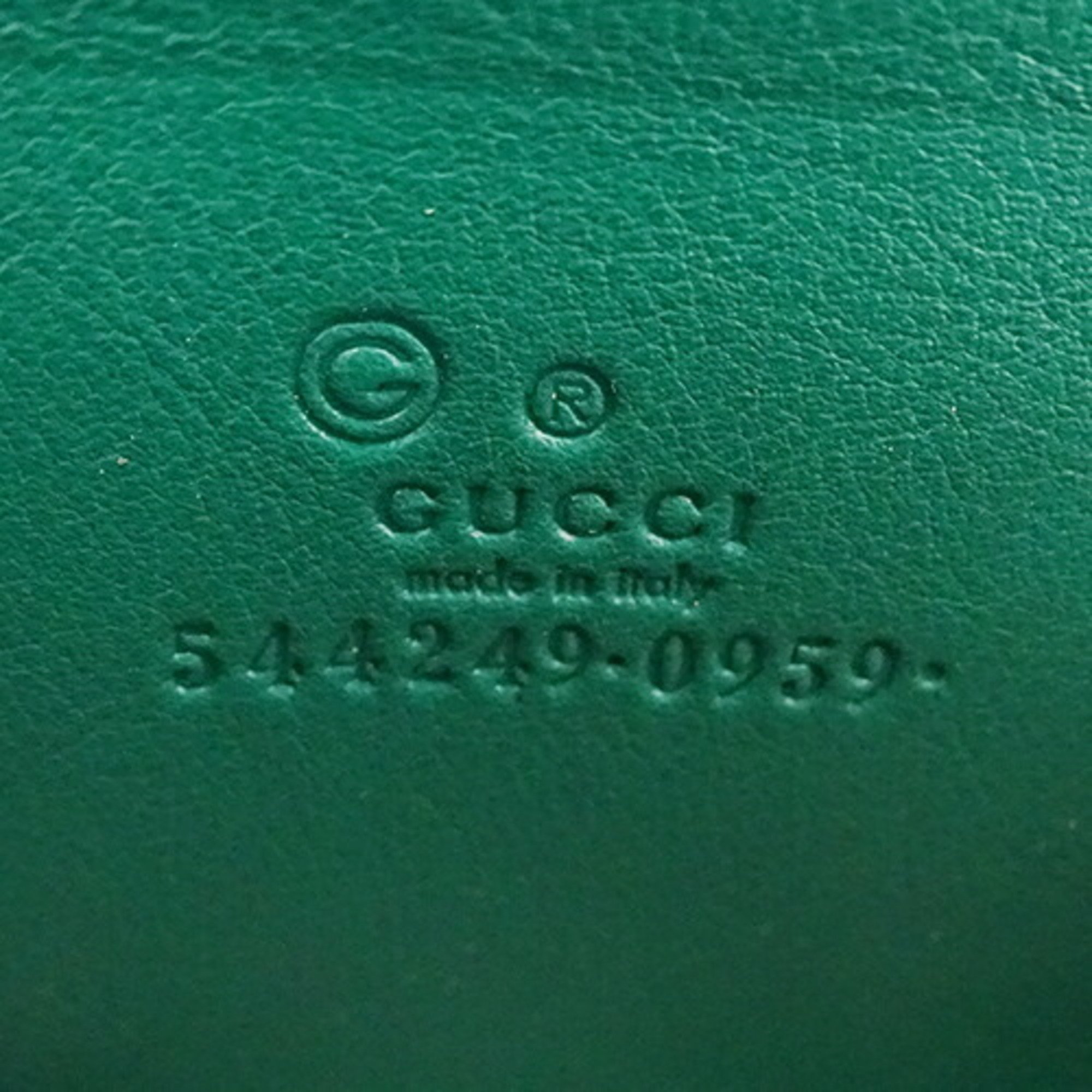 GUCCI Wallet for Women and Men, Coin Case, Micro GG Shima Leather, Green, 544249, Dark Round, Compact